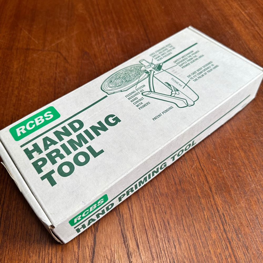NEW RCBS Hand Priming Tool 90200 Silver Metal Reloading Equipment Box Manual